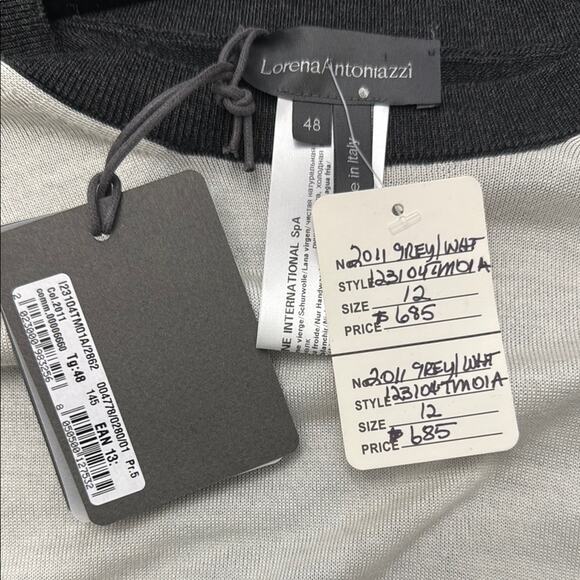 Lorena Antoniazzi Wool and Silk Short Sleeve Lightweight Knit Sweater Top Sz 12 - Picture 4 of 5